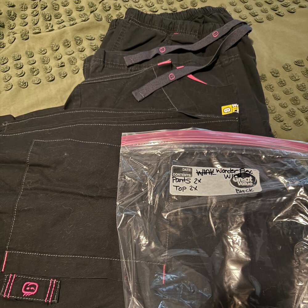 WINK WONDER FLEX black scrub set sz 2xl